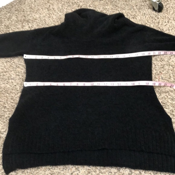 For The Republic Saks Fifth Avenue Sweater Size Medium Black Chenille Cowl Neck - Picture 7 of 9
